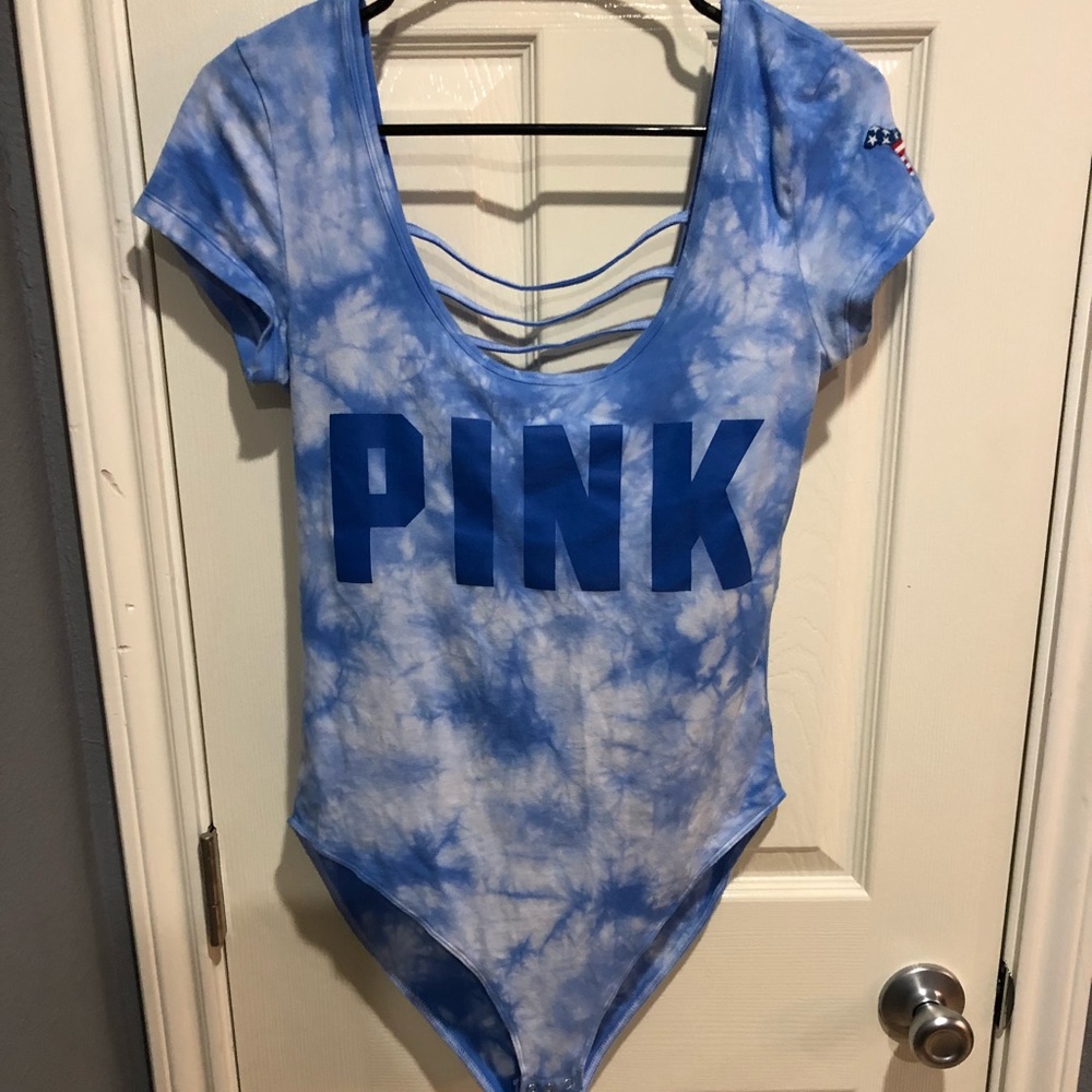 PINK Victoria’s Secret || Tie dye feel Bodysuit💙